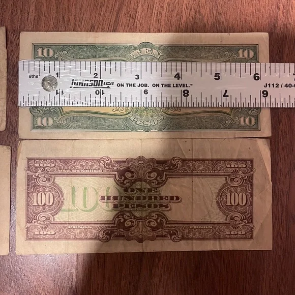 WWII Era Japanese Government Notes Used in Phillipines Set of Four 1, 5, 10, 100 - Picture 12 of 12